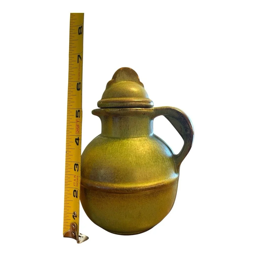 FRANKOMA Pottery Small Guernsey Juice Pitcher Prairie Green 6.5